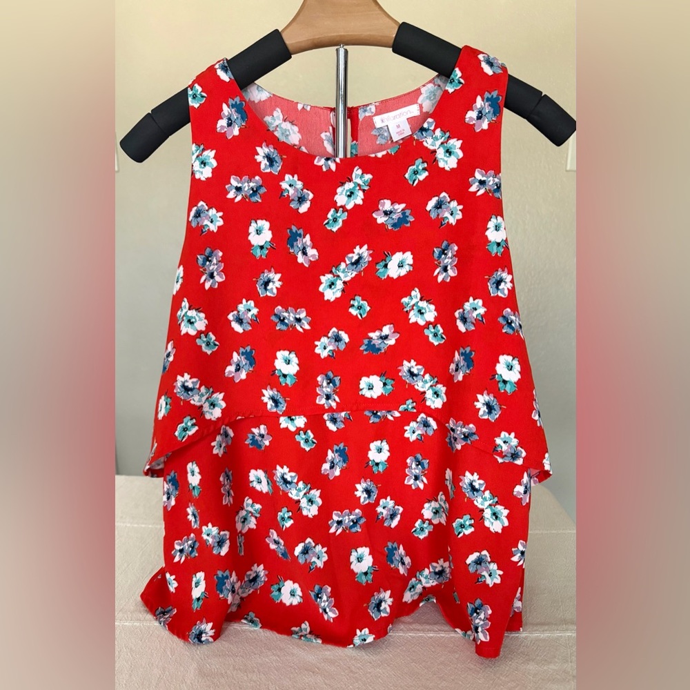 Xhilaration Red Floral Blouse
